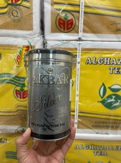 خرید چای اکبر سیلور قوطی ۳۰۰ گرم